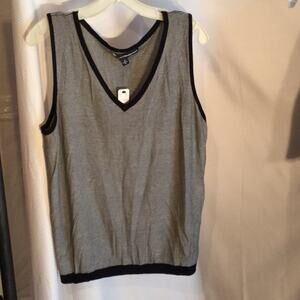 Ellen Tracey blvd/wht stripe 1x sweater tank NWT